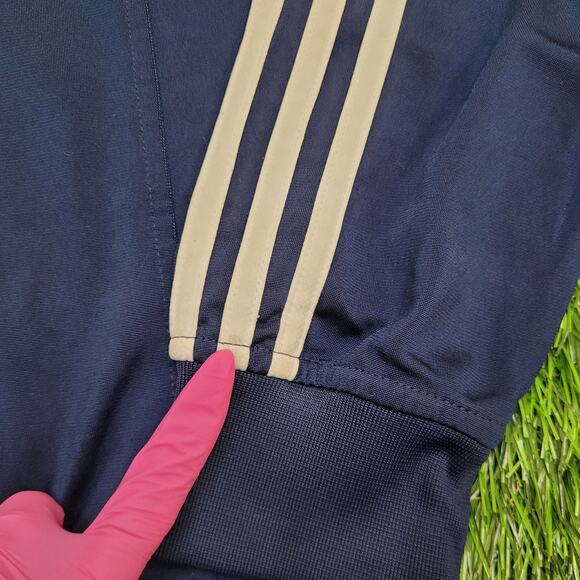 Adidas Track Jacket Medium 21x28 Blue White 3-Stripes Tricot - Picture 5 of 16